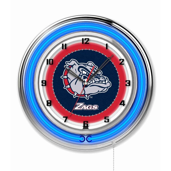Gonzaga Double Neon 19" Clock