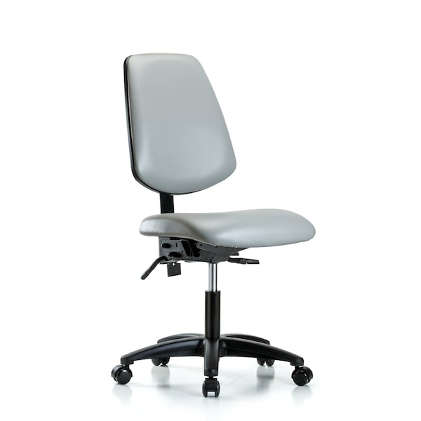 Desk Chair No Arms, 18" to 23" Height, Vinyl, Dove