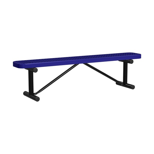 Portable, Bench w/o Back, 6ft., Navy