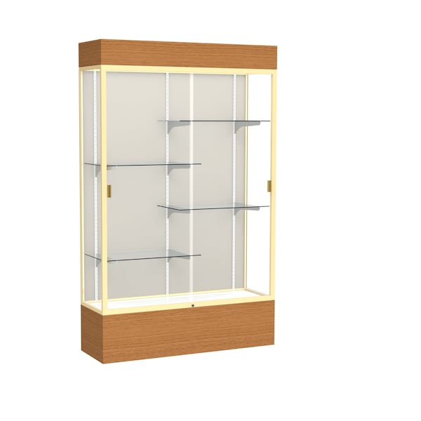 Lighted Floor Display Case 48x80x16, Plaque