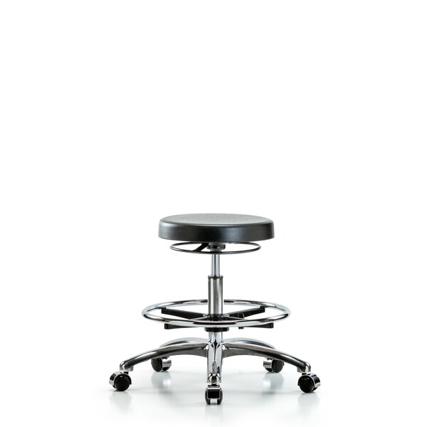 Bench Stool, Med, Chrome, Poly, CF Casters