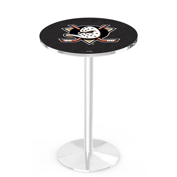 42" Chrome Anaheim Ducks Pub Table, 36" dia. Top