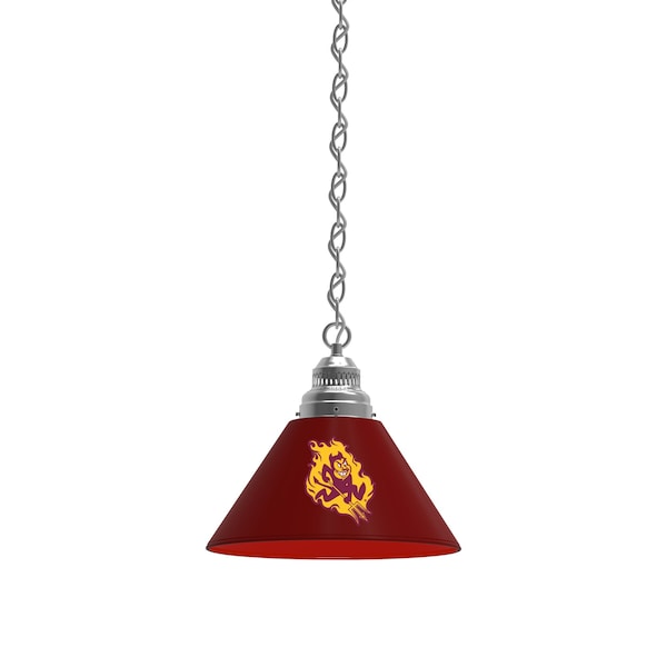 Arizona State Pendant Light, Chrome Fixture, Sparky Logo