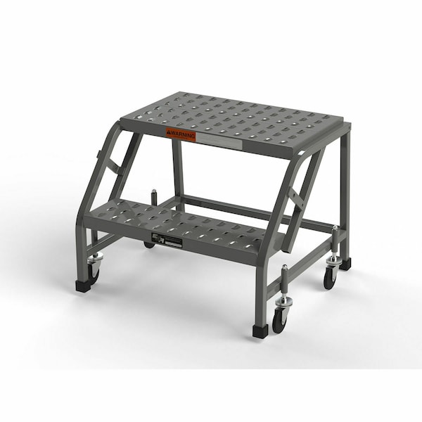 20" H Industrial Rolling Ladder (Square Tube), 2 Steps, 450 lb. Load Capacity