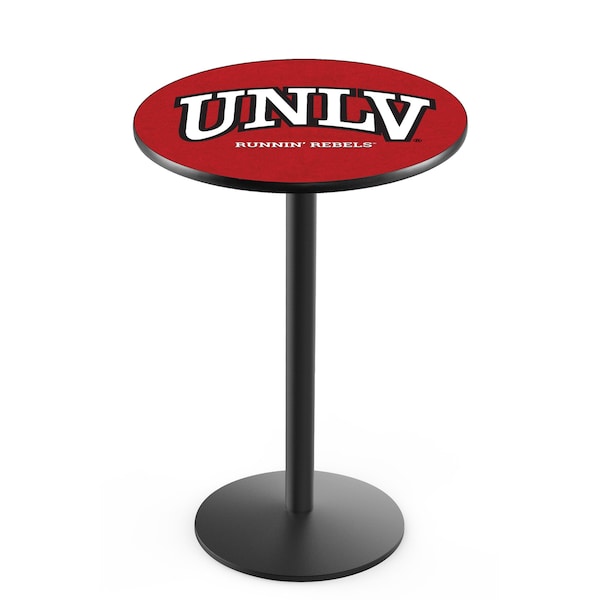 42" Blk Wrinkle UNLV Pub Table, 36" dia. Top