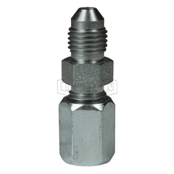 The Right Connection Flareless Bite Fitting, 1/2 x 3/4 in Nominal, Male Tube x Male JIC 37Deg End St