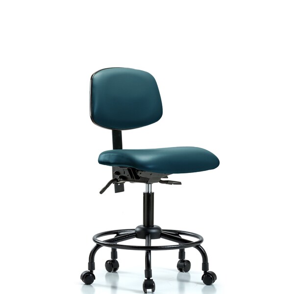 Vinyl Chair, Desk, Round Tube Base, Tilt, Casters, Royal