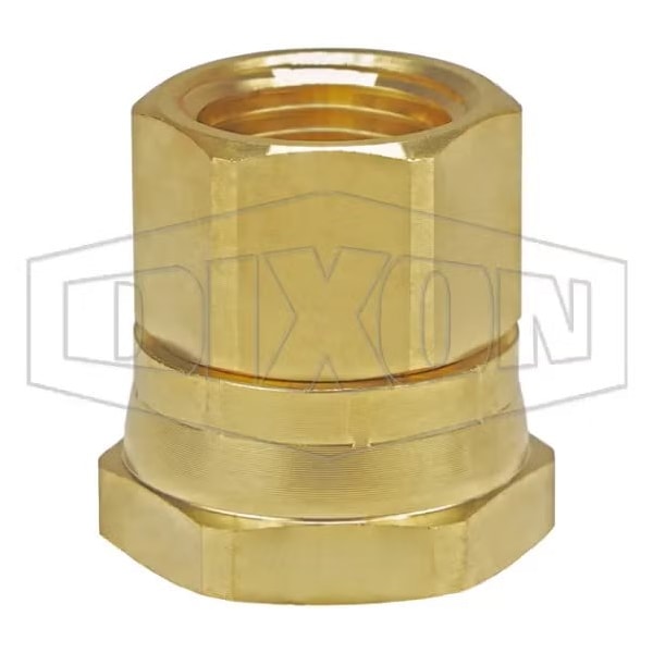 Garden Hose Adapter, 3/4-11-1/2 x 1/2-14, Female Garden Hose Thread Swivel x FNPT, 34 to 195DegF