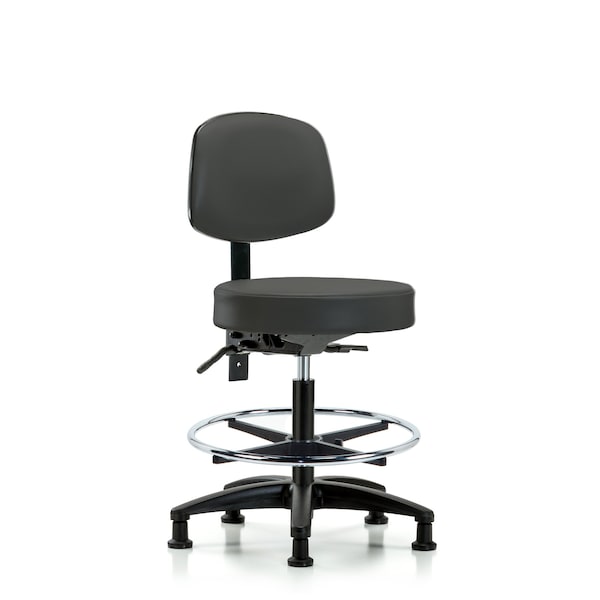 Bench Stool, Med, Vin, Bk, Tilt, CF, Gld, Gry