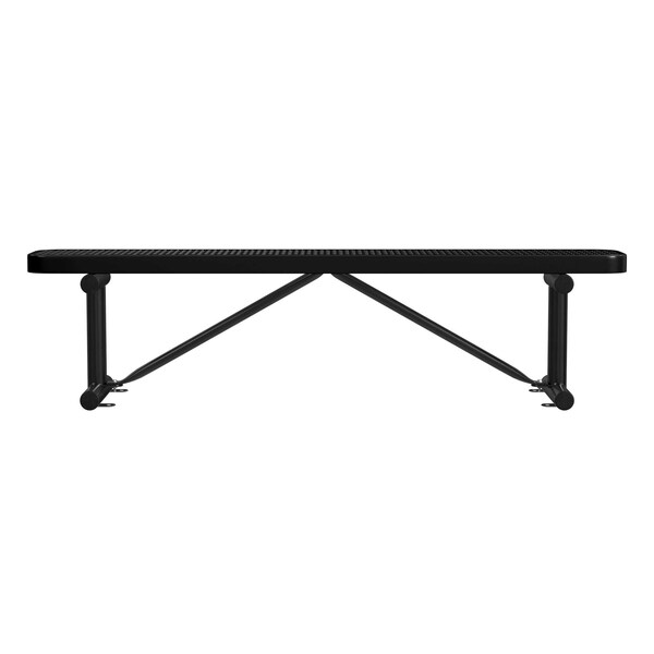 Bench w/o Back, Surface Mount, 6ft., Black