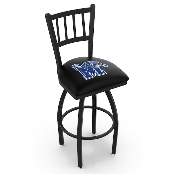 25" Blk Wrinkle Memphis Swivel Bar Stool, Jailhouse Back