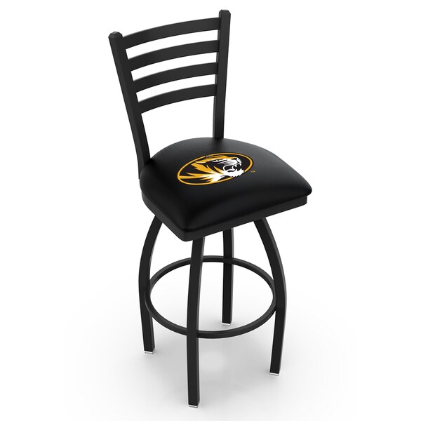 25" Blk Wrinkle Missouri Swivel Bar Stool, Ladder Back