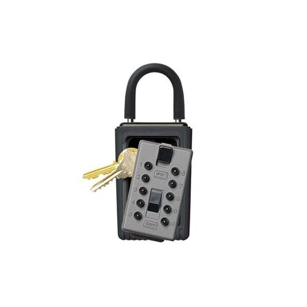 C3 Portable 3-Key Pushbutton Combination Lock Box, Titanium Grey