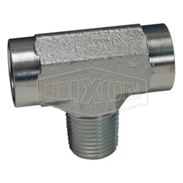 Hydraulic Branch Tee, 1-11-1/2 Nominal, Female NPTF x Male NPTF, Carbon Steel, Domestic