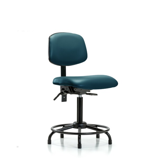 Vinyl Chair, Med Bench, Round Tube Base, Tilt, Glides, Royal