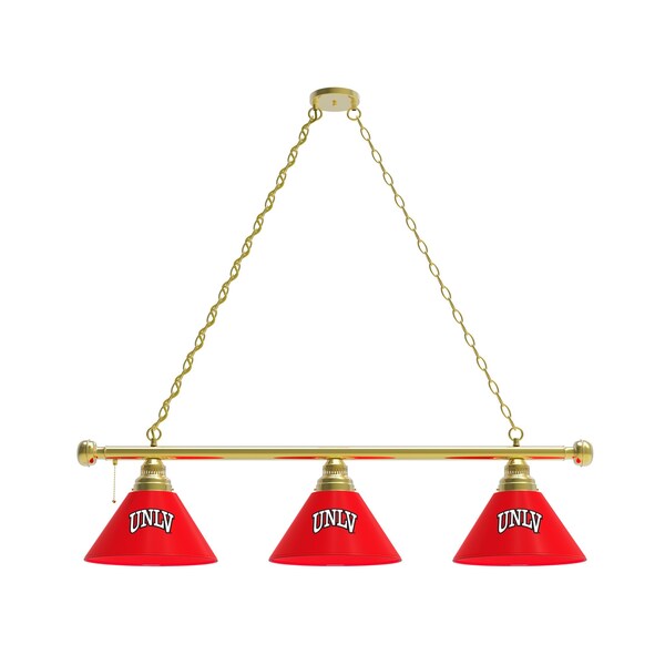 UNLV 3 Shade Billiard Light, Brass Fixture