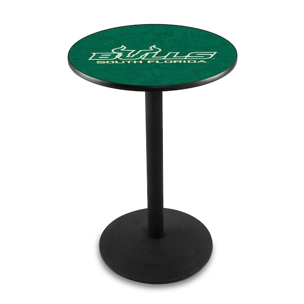 42" Blk Wrinkle South Florida Pub Table, 36" dia. Top