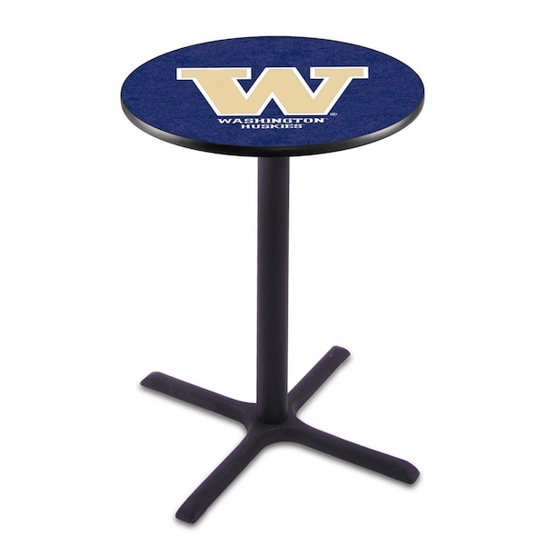42" Blk Wrinkle Washington Pub Table, 36" dia. Top