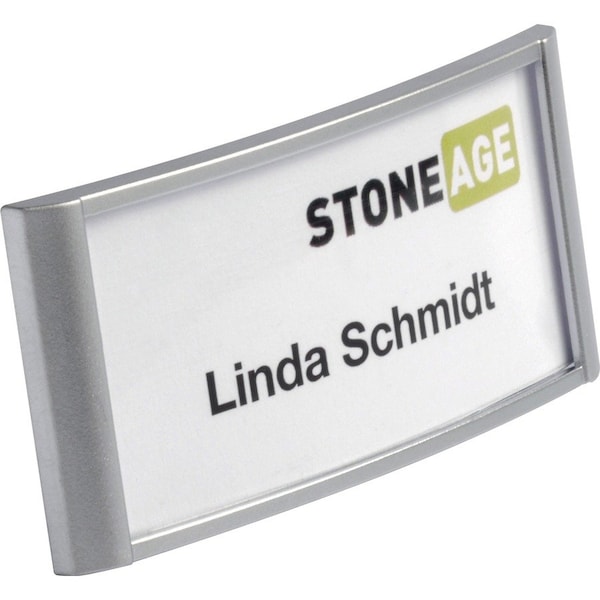 Badge Holder, Magnetic, Silver, PK10
