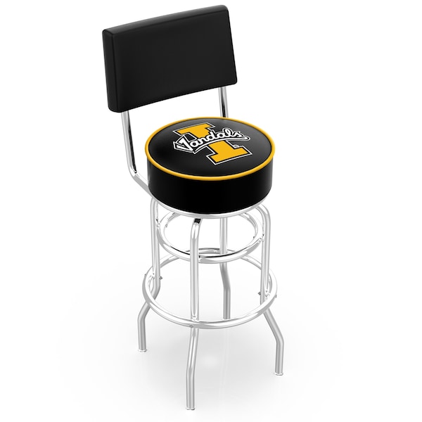 25" Chrome 2-Ring Idaho Swivel Bar Stool, Back