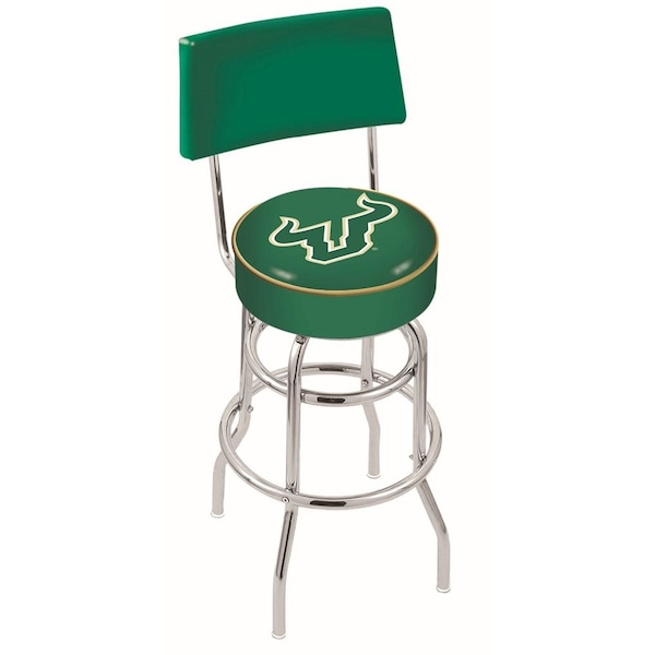 25" Chrome 2-Ring South Florida Swivel Bar Stool, Back