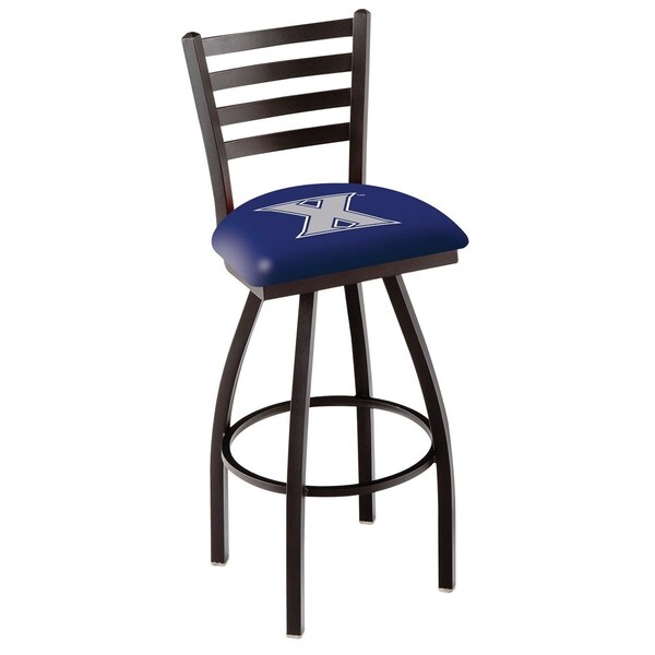 25" Blk Wrinkle Xavier Swivel Bar Stool, Ladder Back