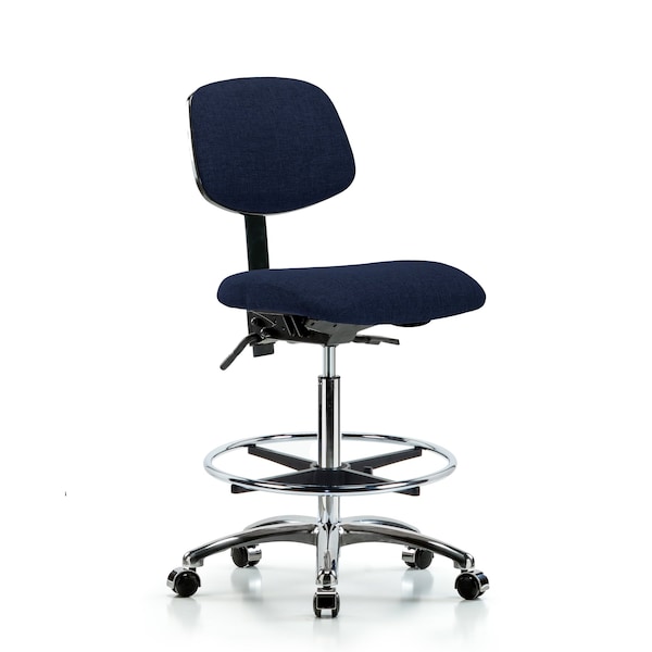 Chair, Fab, Hi Bench, Chr Tilt CF Cast, Nav, No Arms, 26" to 35-1/2" Height, Dark Blue