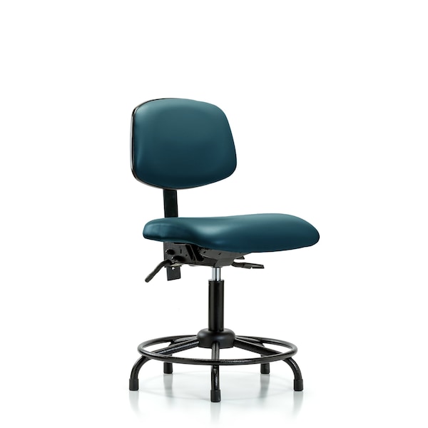 Vinyl Chair, Desk, Round Tube Base, Tilt, Glides, Royal