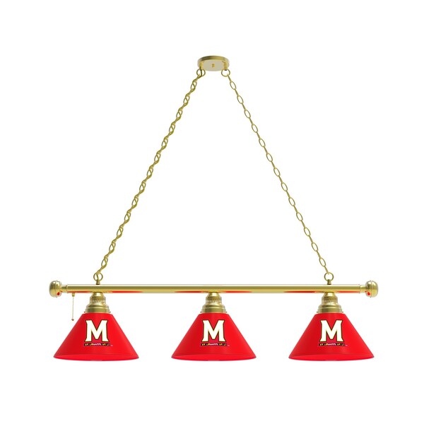 Maryland 3 Shade Billiard Light, Brass Fixture