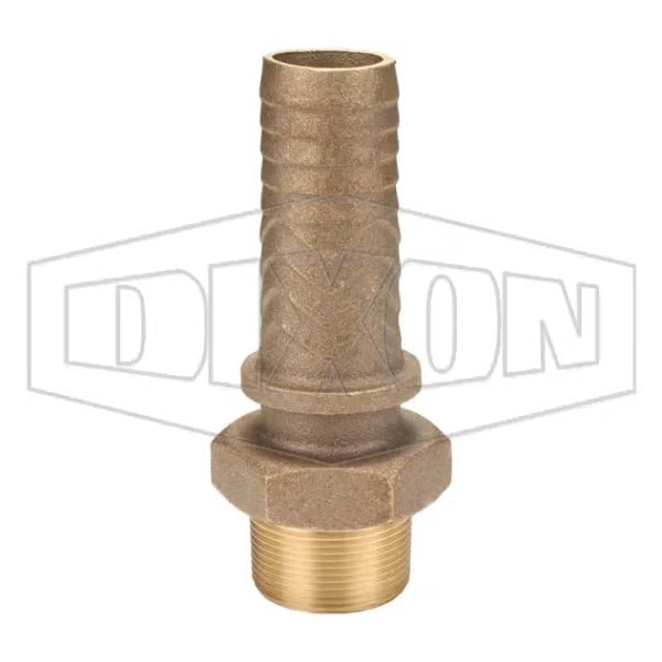 Boss Hose Stem, 1-1/2 in, MNPT x Hose Shank, Brass, Domestic