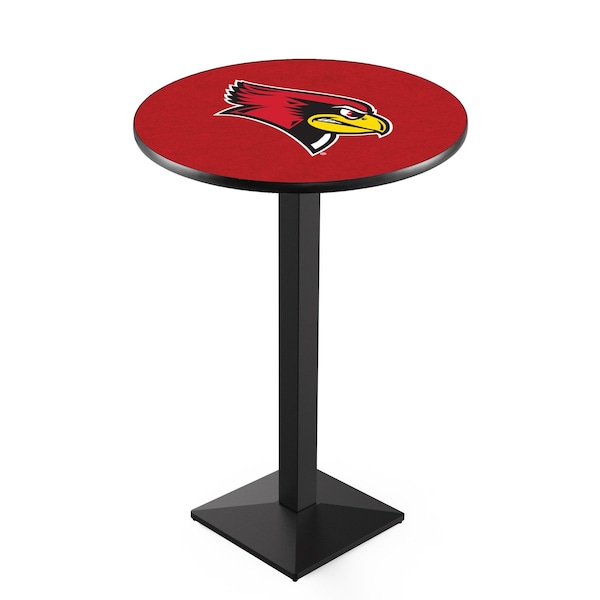 42" Blk Wrinkle Illinois State Pub Table, 36" dia. Top