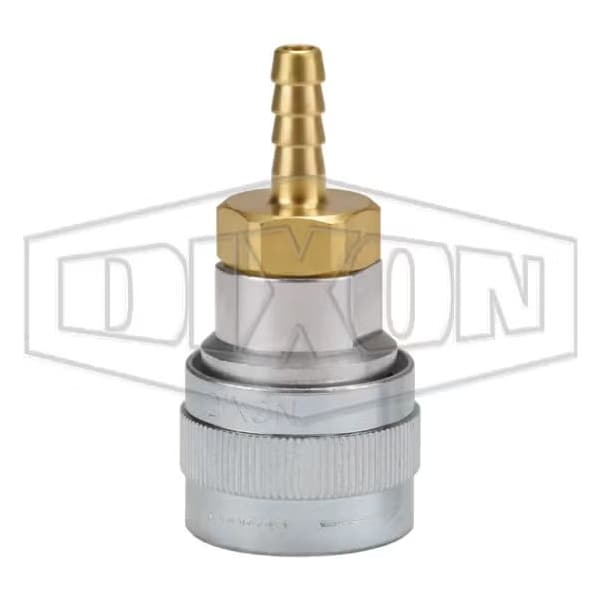 1/4 in SCHRADER COUPLER, 1/4 in BARB ALUM