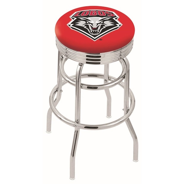 25" Chrome 2-Ring New Mexico Swivel Bar Stool, Accent Ring