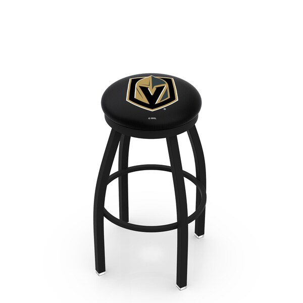 25" Blk Wrinkle Vegas Golden Knights Swivel Bar Stool, Accent Ring