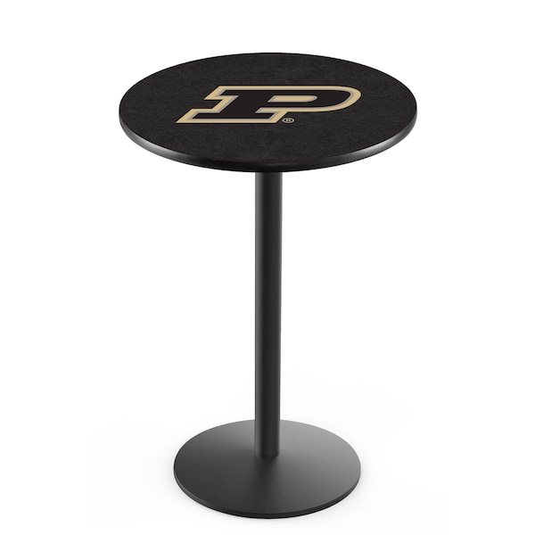 42" Blk Wrinkle Purdue Pub Table, 36" dia. Top