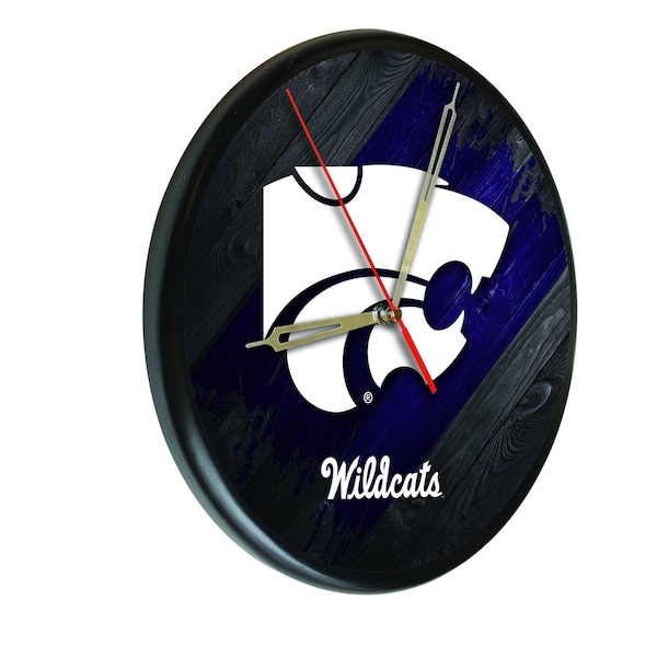 Kansas State University 13" Solid Wood Clock