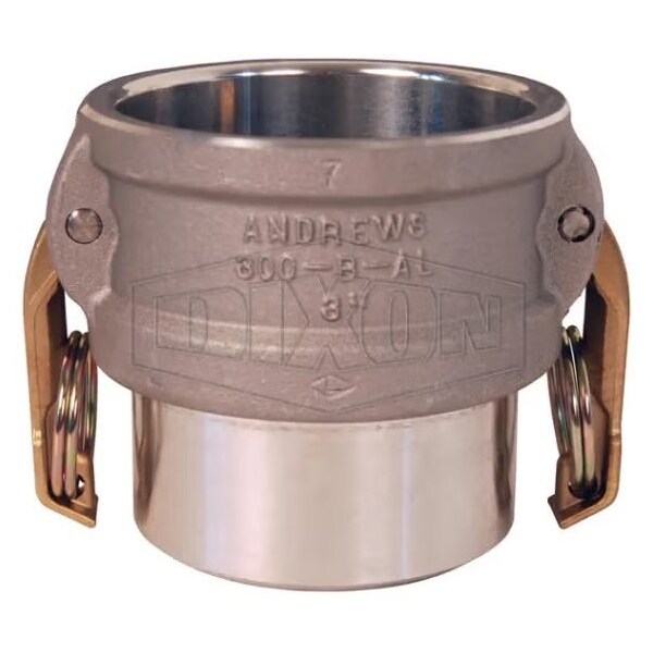 Cam and Groove Coupler, 3 in Nominal, Butt Weld x SCH 40 Pipe End Style, Aluminum, Domestic