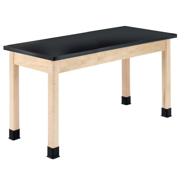 Rectangle Tbl, Plain Apron, 54" W, 56" L, 30" H, ChemGuard Laminate, black