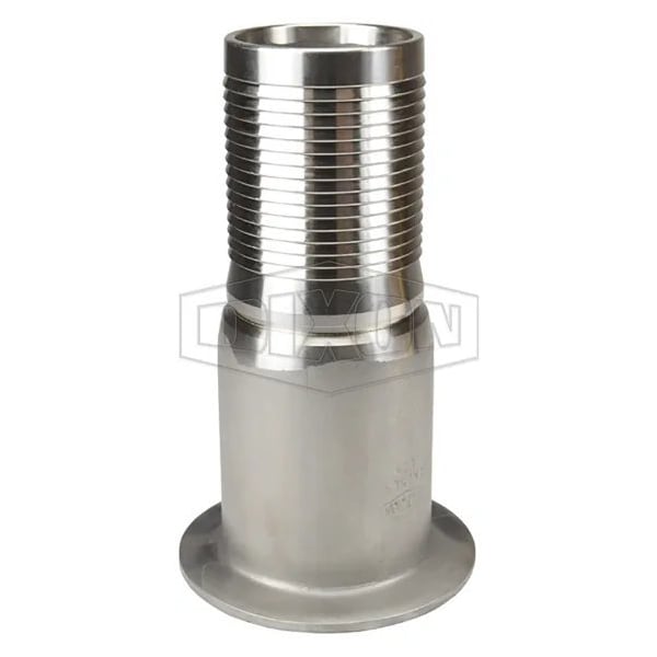The Right Connection Crimp King Combination Nipple, 3 in, Hose Barb x Flange, 316 SS, Domestic