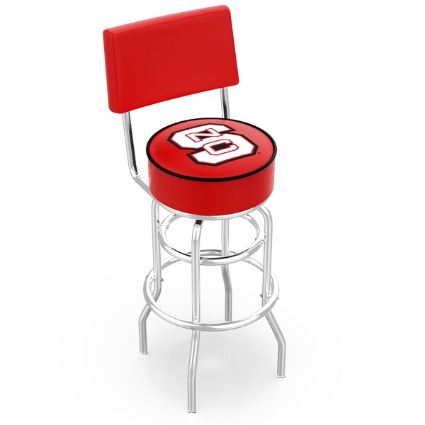 25" Chrome 2-Ring North Carolina State Swivel Bar Stool, Back