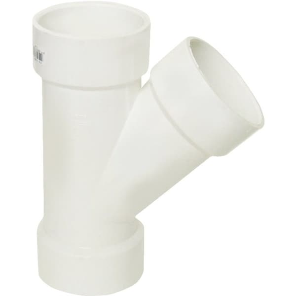 IPEX Pipe Wye, 3 in, Hub, PVC, White, SCH 40 Schedule