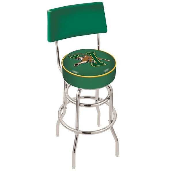 25" Chrome 2-Ring Vermont Swivel Bar Stool, Back
