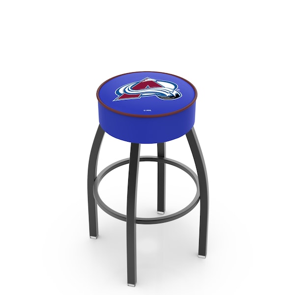 25" Colorado Avalanche Cushion Seat, Blk Wrinkle Base Swivel Bar Stool