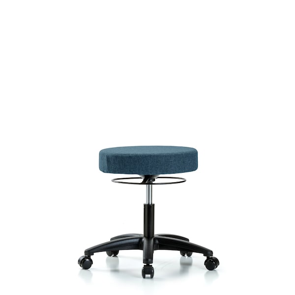 Desk Stool, Fabric, Casters, Blu