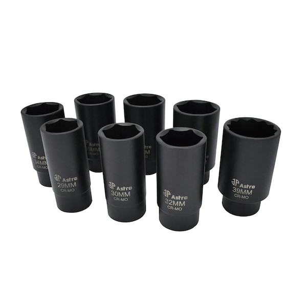 6 Point Axle Nut Socket Set 8 Pieces