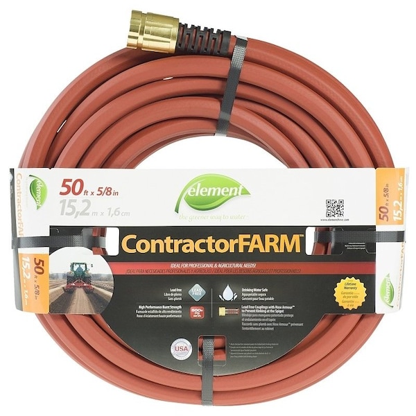 Element ContractorFARM ELCF58050 Water Hose, 50 ft L, Red