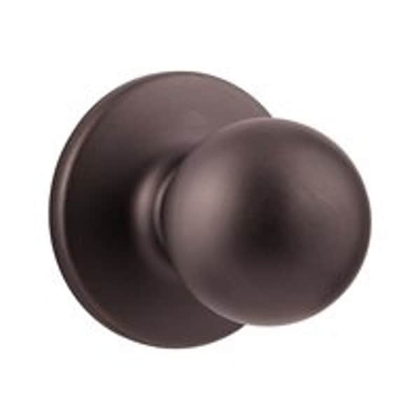 Passage Door Lock, Knob Handle, Venetian Bronze, 238 to 234 in Backset, Universal Hand