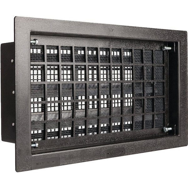 FVRABL Automatic Foundation Vent, 57 sq-in Net Free Ventilating Area, Polyethylene, Black