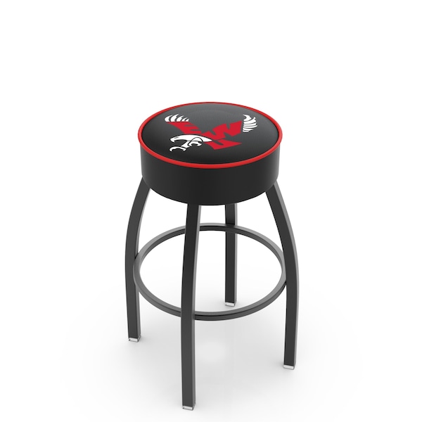 25" Eastern Washington Cushion Seat, Blk Wrinkle Base Swivel Bar Stool