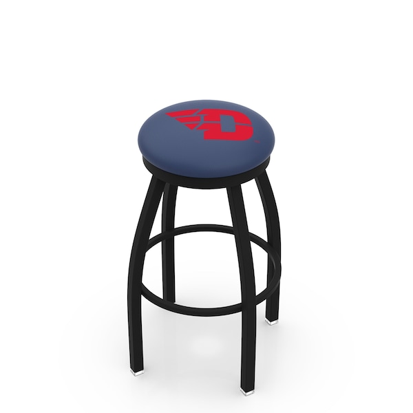 25" Blk Wrinkle University of Dayton Swivel Bar Stool, Accent Ring